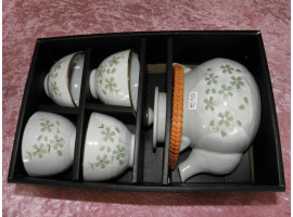 Japansk tesæt, Kande og 4 kopper i gaveboks, håndmalet